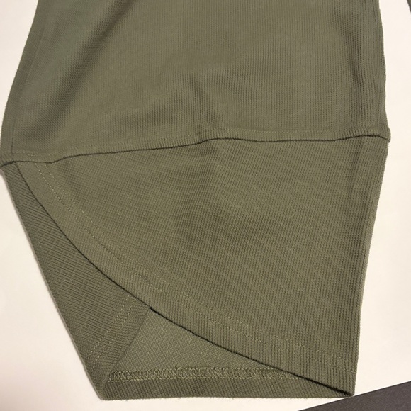 Women’s Olive Green Barrel Waffle Pants - Picture 2 of 4